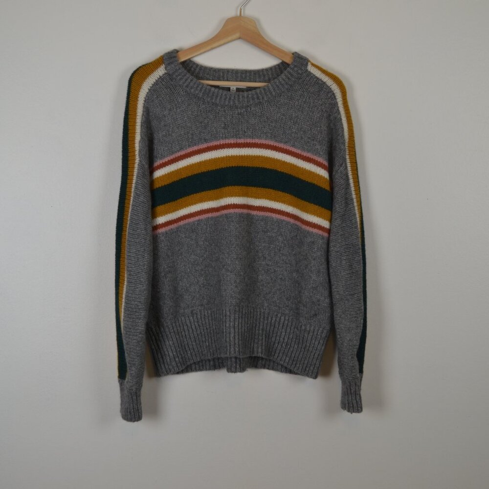 Madewell Wool Alpaca Blend Crewneck Pullover Sweater Womens M Long Sleeve Gray - Picture 1 of 9